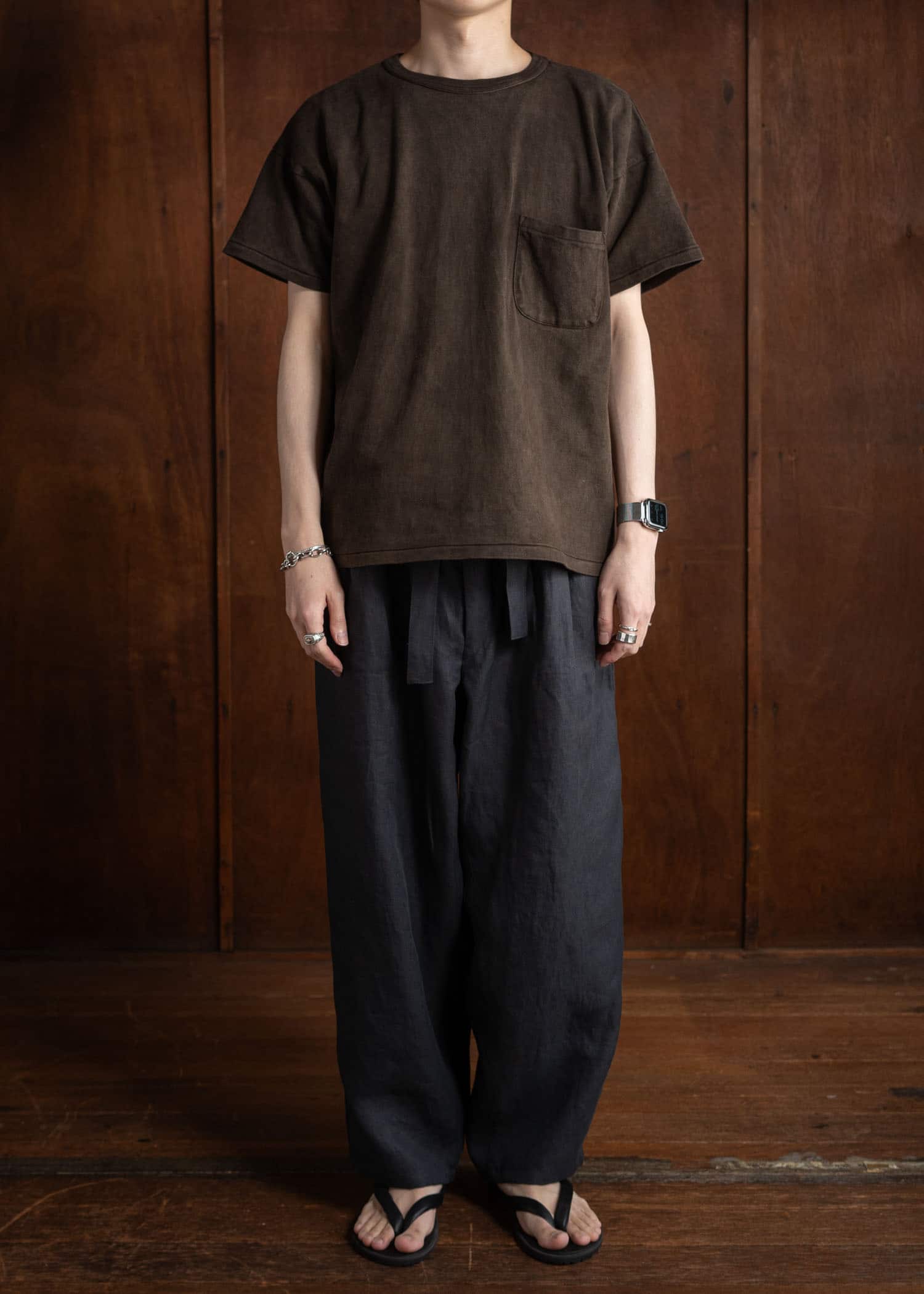 Taiga Takahashi Lot.611 Tee Shirt MUD DYED BROWN