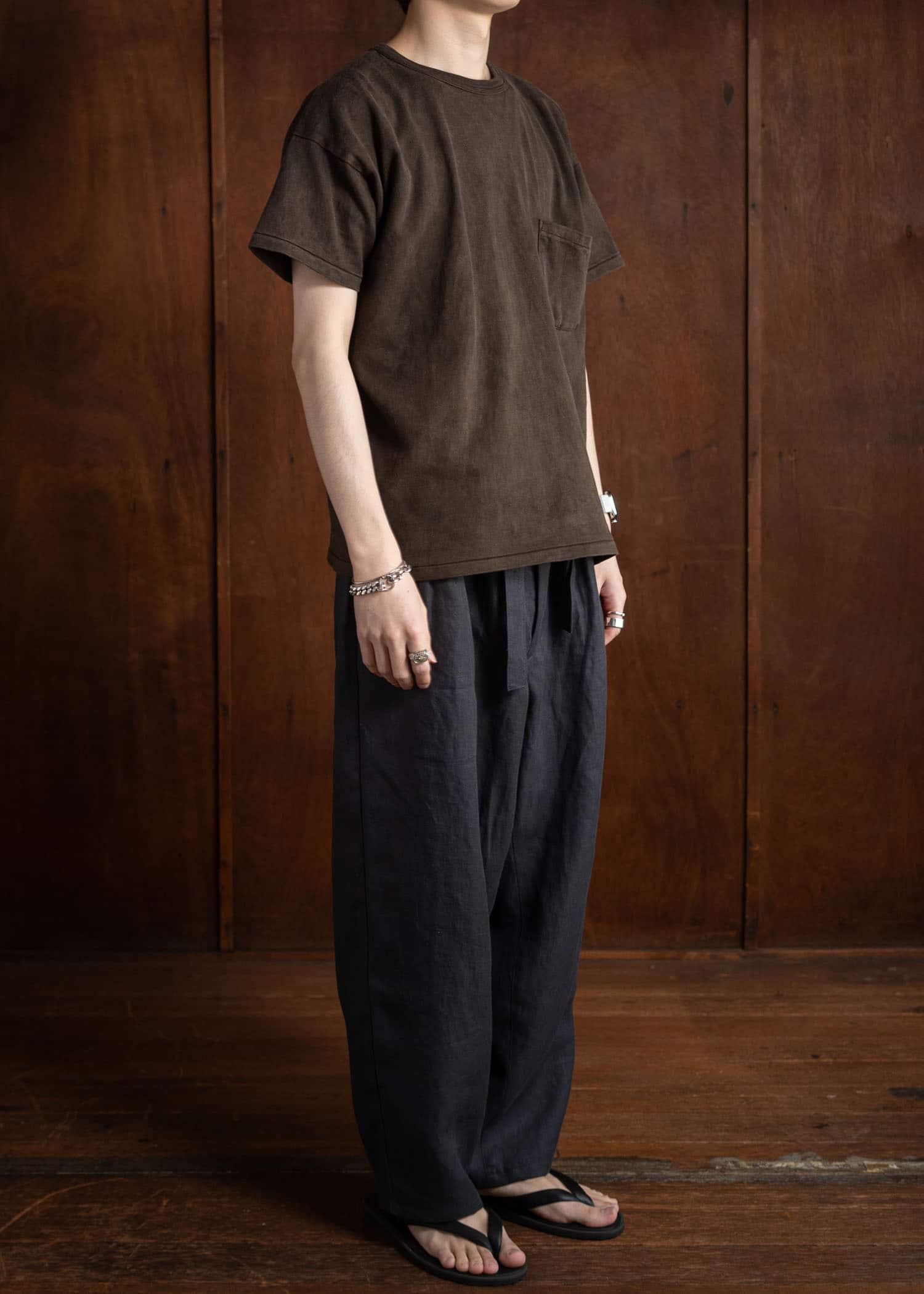 Taiga Takahashi Lot.611 Tee Shirt MUD DYED BROWN