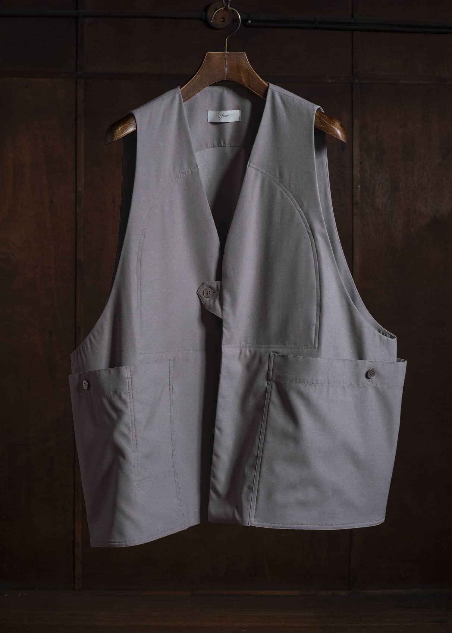 amachi. AY19V-1083-V Field Suit - 2 Way Vest Gray Beige