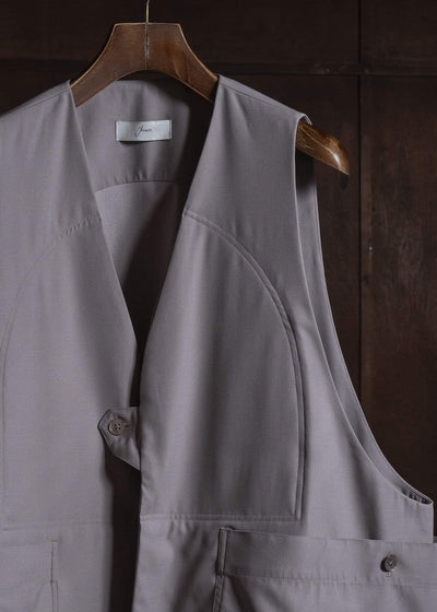 amachi. AY19V-1083-V Field Suit - 2 Way Vest Gray Beige