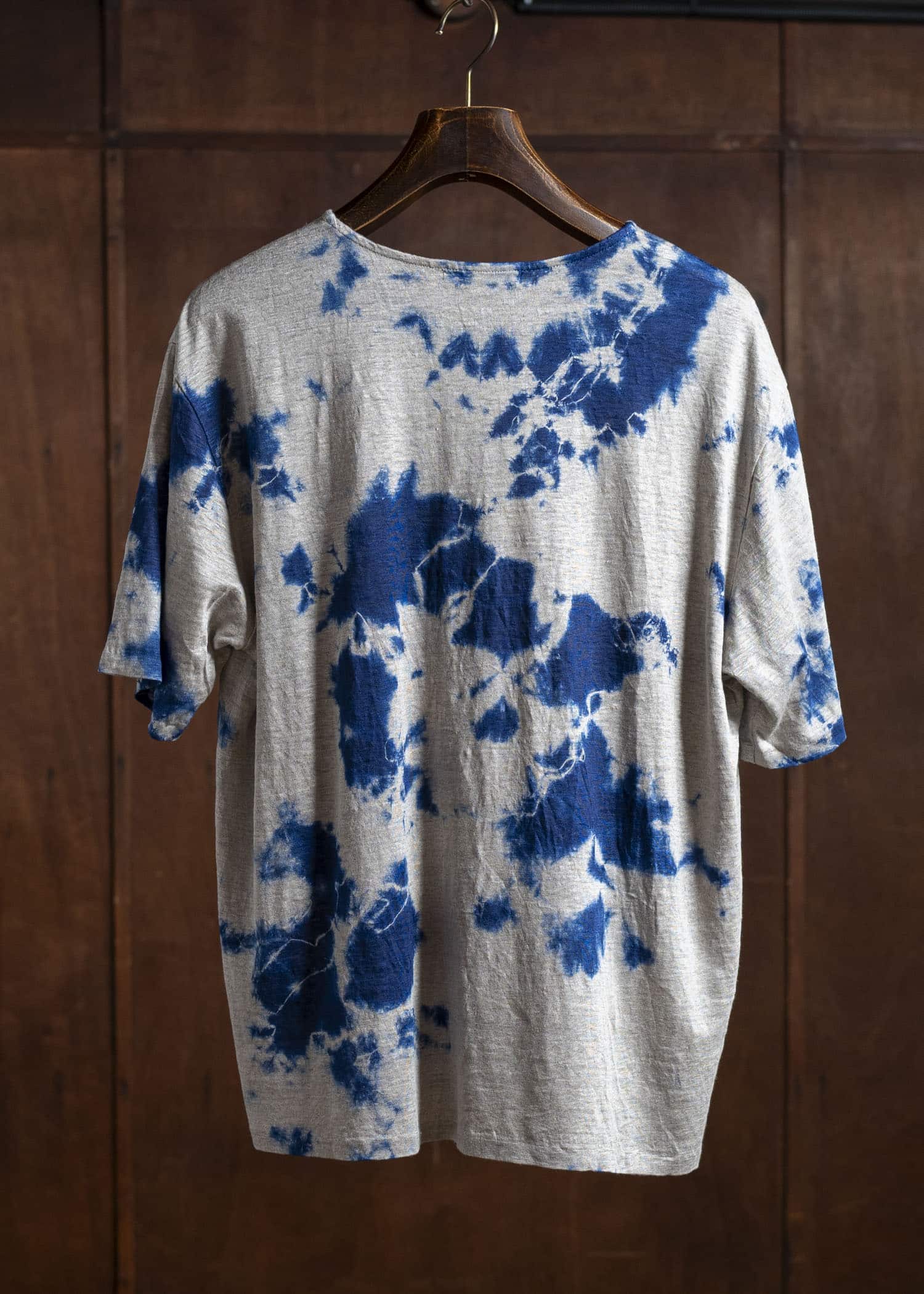 SUZUSAN リネンジャージーMadara 半袖Tシャツ 2056L-010 -2208 Dark Blue/Grege