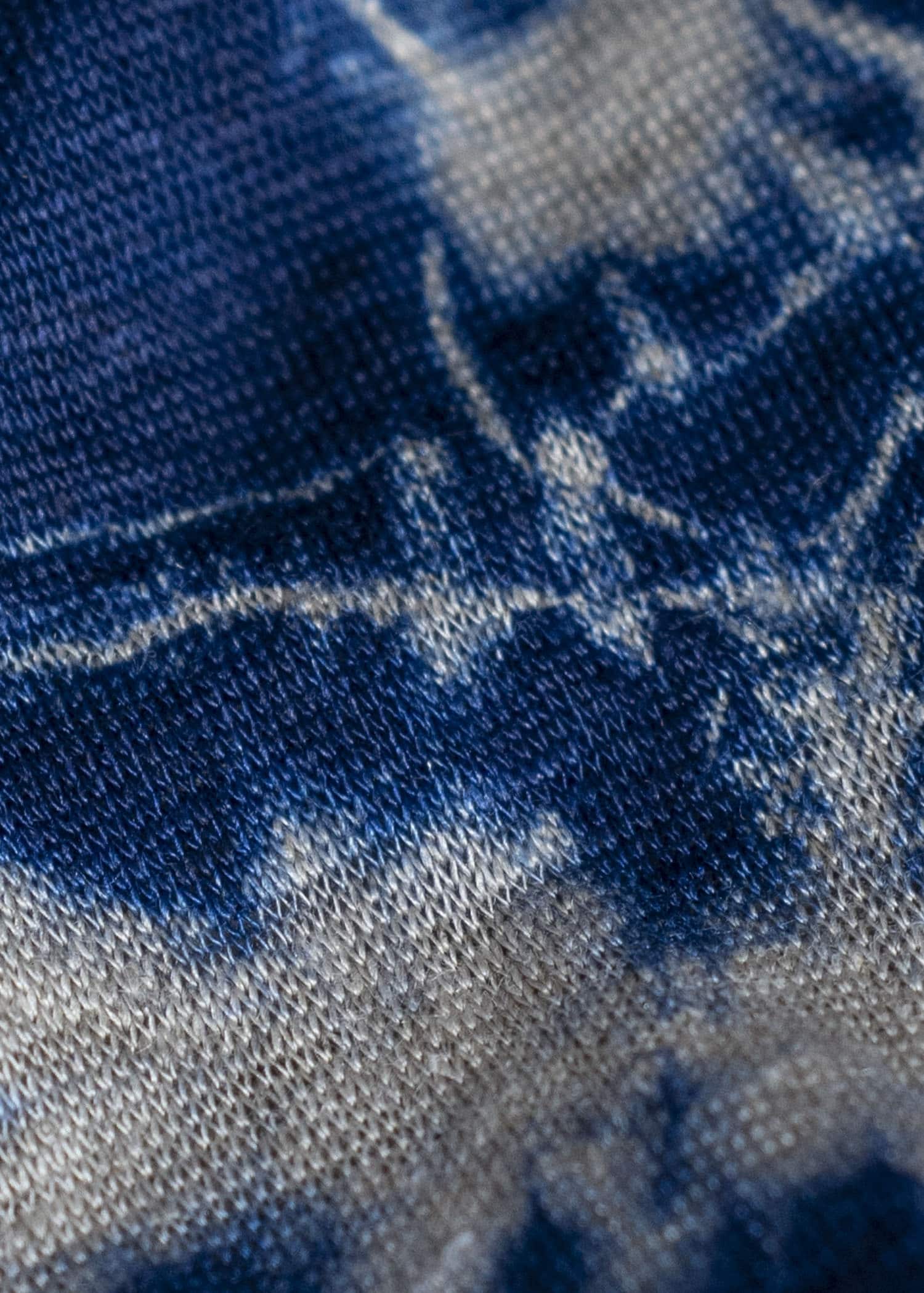 SUZUSAN リネンジャージーMadara 半袖Tシャツ 2056L-010 -2208 Dark Blue/Grege