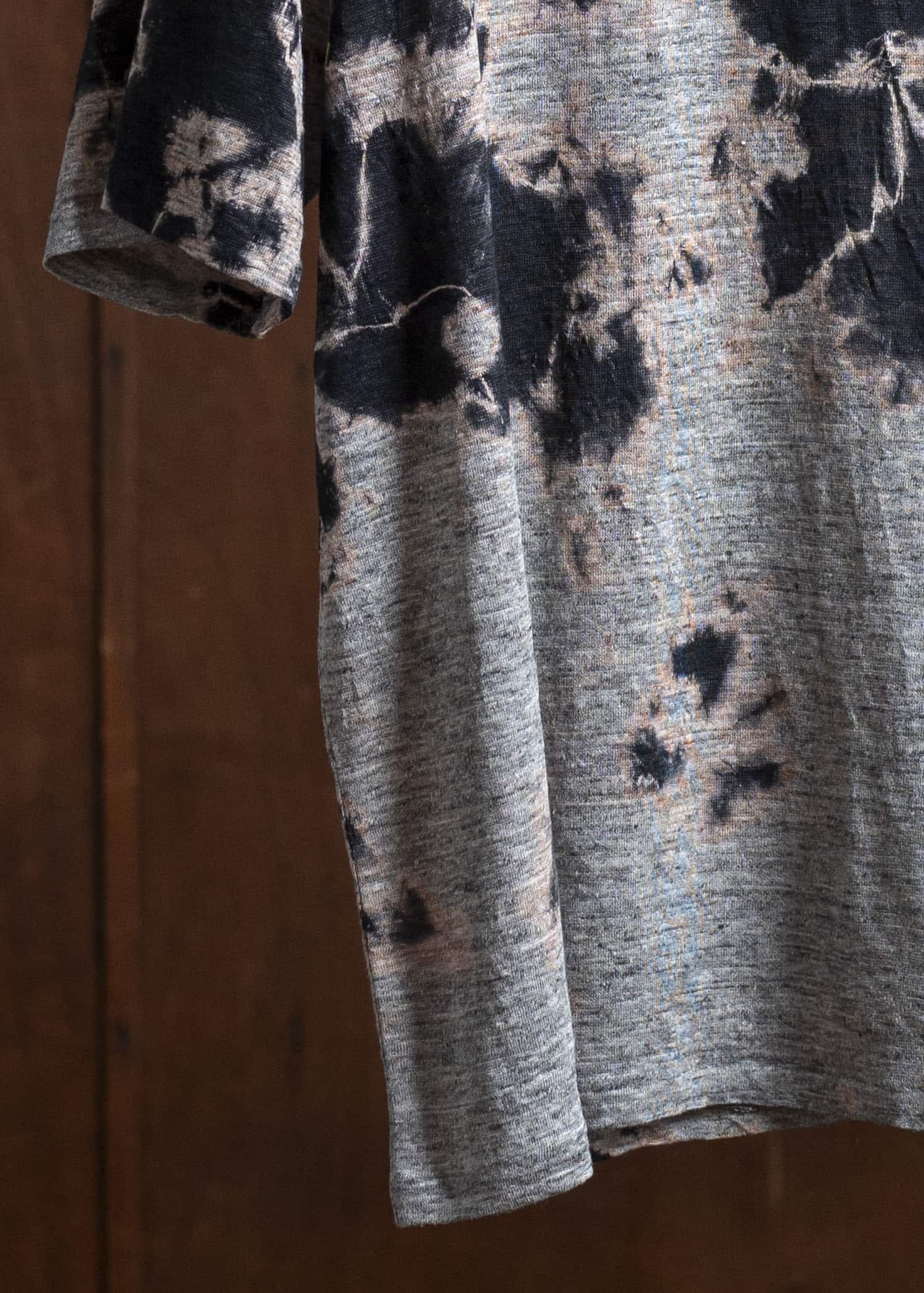 SUZUSAN リネンジャージーMadara 半袖Tシャツ 2056L-010 -1012 Black/Grey