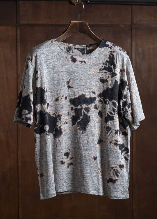 SUZUSAN リネンジャージーMadara 半袖Tシャツ 2056L-010 -1012 Black/Grey