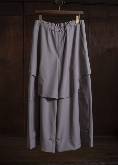 amachi. AY19B-3076-26AW Layered Utility Pants Gray Beige