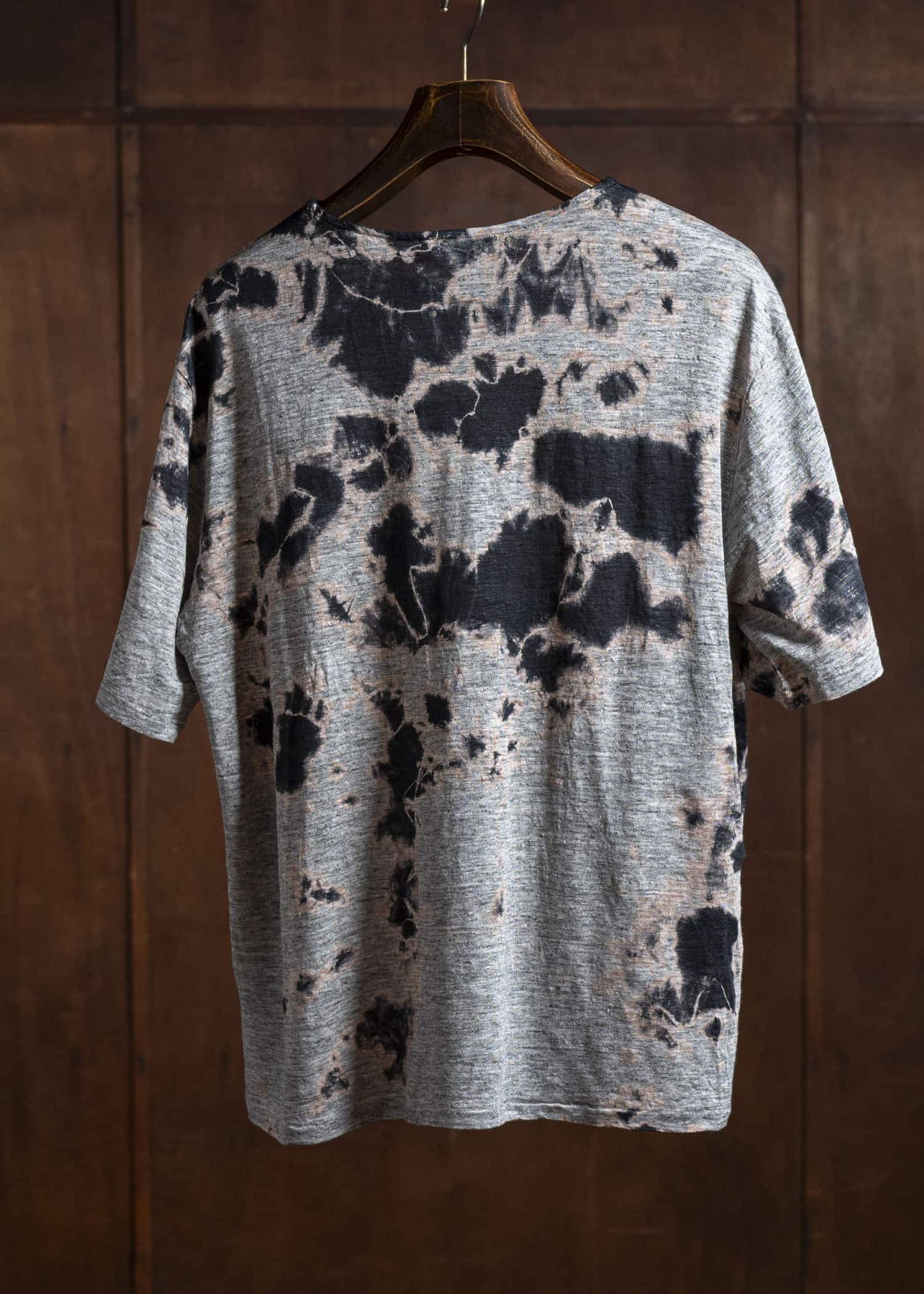 SUZUSAN リネンジャージーMadara 半袖Tシャツ 2056L-010 -1012 Black/Grey