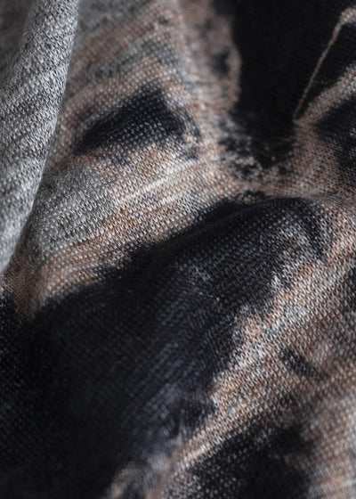 SUZUSAN リネンジャージーMadara 半袖Tシャツ 2056L-010 -1012 Black/Grey