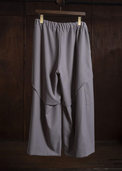 amachi. AY19B-3076-26AW Layered Utility Pants Gray Beige