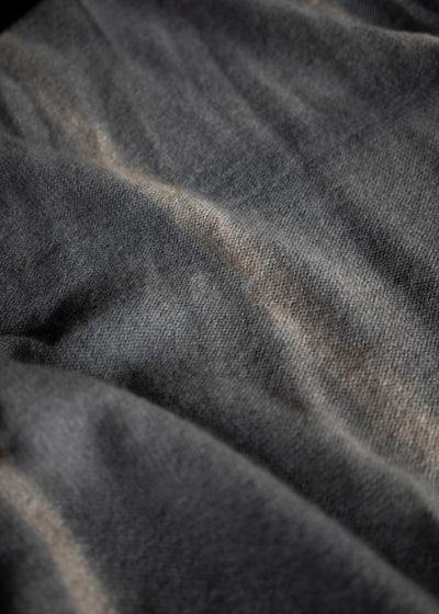 SUZUSAN Cashmere Knit Shawl Silver Grey - Light Coffee