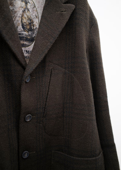 ZIGGY CHEN SINGLE BREASTED BLAZER WITH SCHOLAR PRINT
