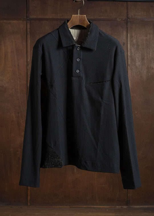 ZIGGY CHEN 0M2530204 PATCHWORK RUGBY SHIRT 4