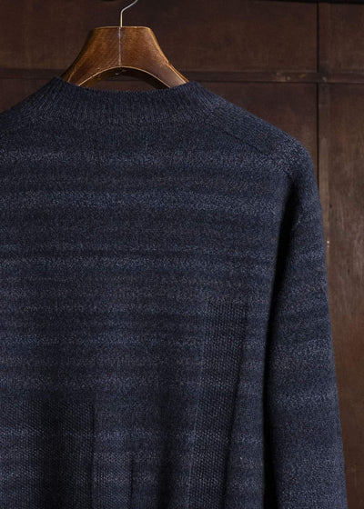 amachi. AY19K-4089 Gradation LOI Knit Navy Black