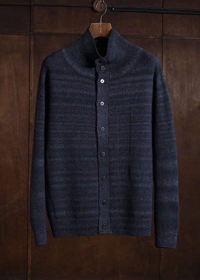 amachi. AY19K-4090 Gradation TOR High Neck Cardigan Navy Black