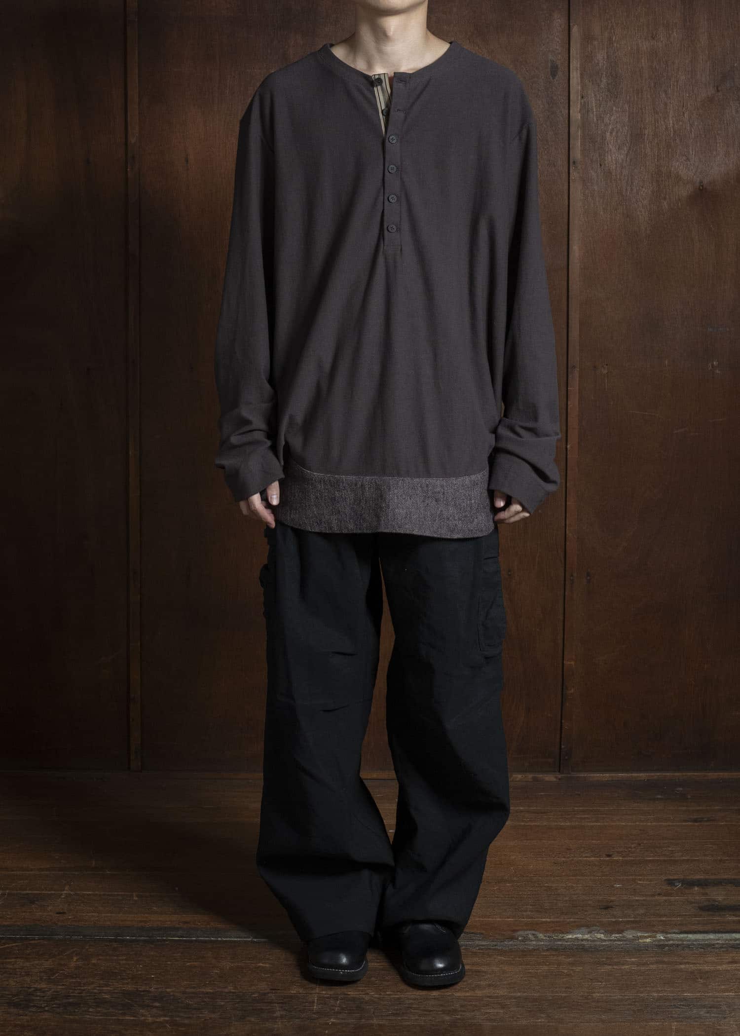 ZIGGY CHEN 0M2530214 HENLEY-NECK LONG SLEEVE T-SHIRT 62