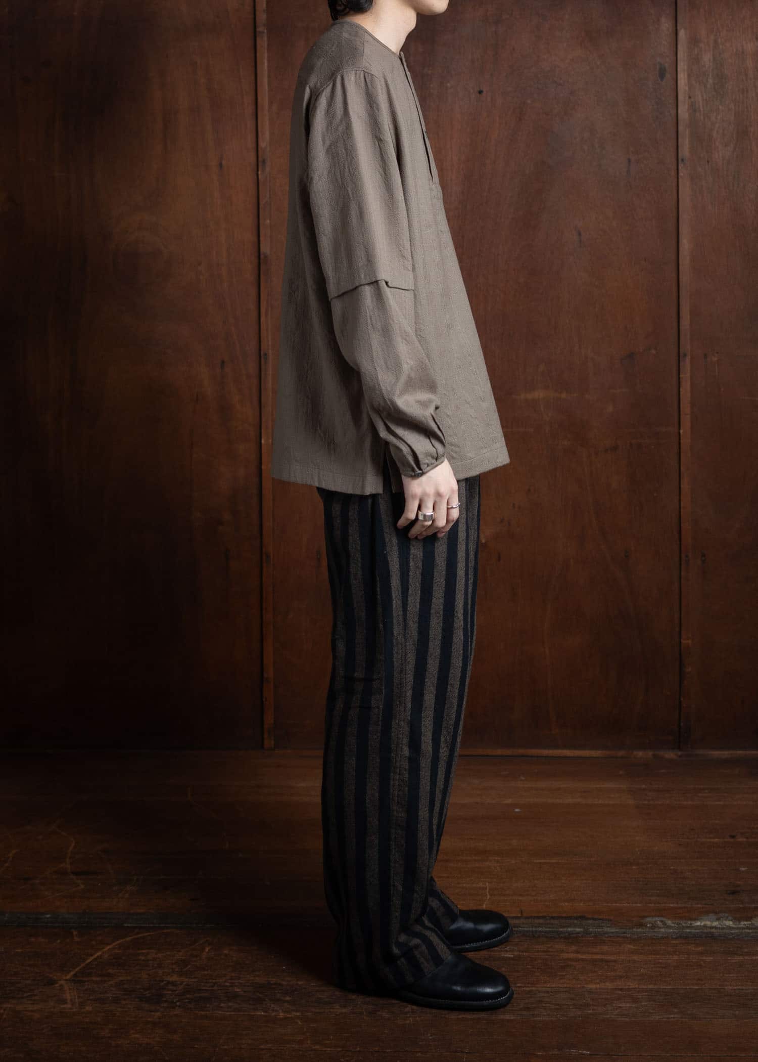 ITOH Stripe Drawstring Pants Dark Brown Stripes IT.024.15.131