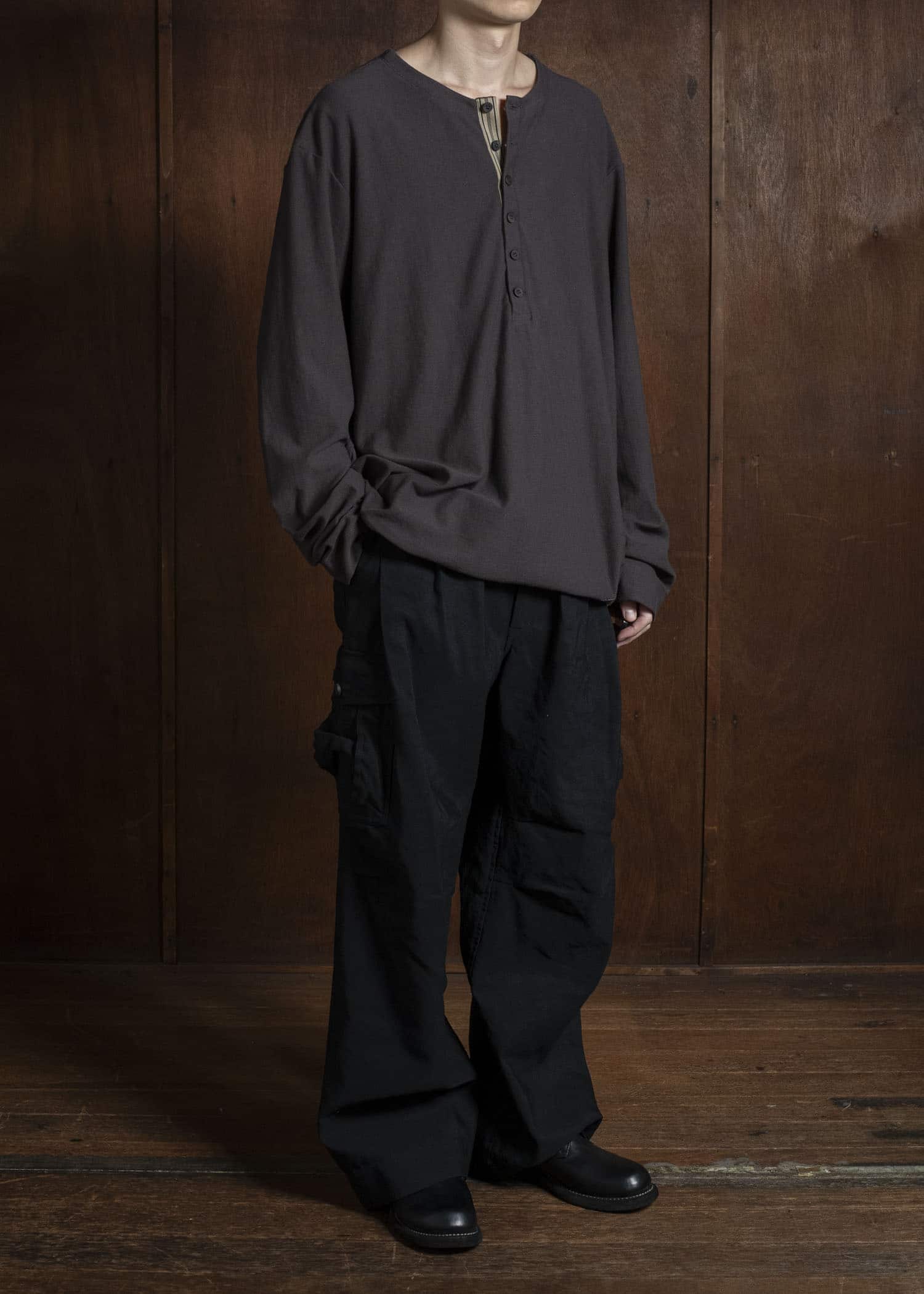 ZIGGY CHEN 0M2530214 HENLEY-NECK LONG SLEEVE T-SHIRT 62