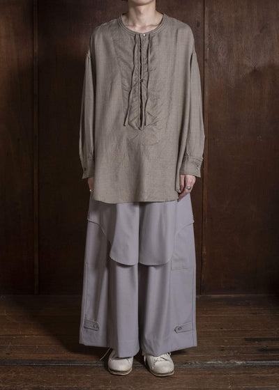 amachi. AY19S-1055-26AW Kashmir Wool Shirt Natural Brown