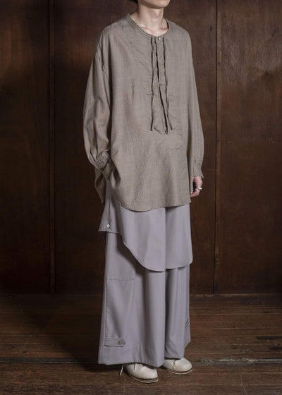 amachi. AY19S-1055-26AW Kashmir Wool Shirt Natural Brown