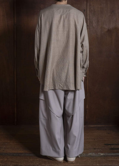 amachi. AY19S-1055-26AW Kashmir Wool Shirt Natural Brown