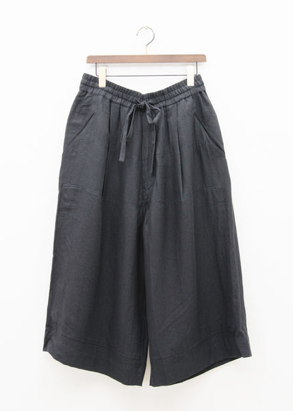 ZIGGY CHEN WIDE LEG DRAWSTRING CROPPED PANTS