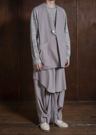 amachi. AY19V-1083-V Field Suit - 2 Way Vest Gray Beige