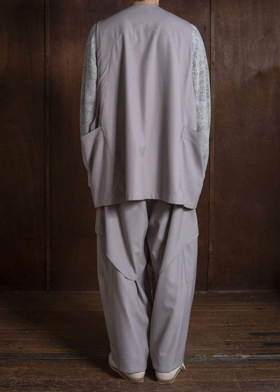 amachi. AY19V-1083-V Field Suit - 2 Way Vest Gray Beige