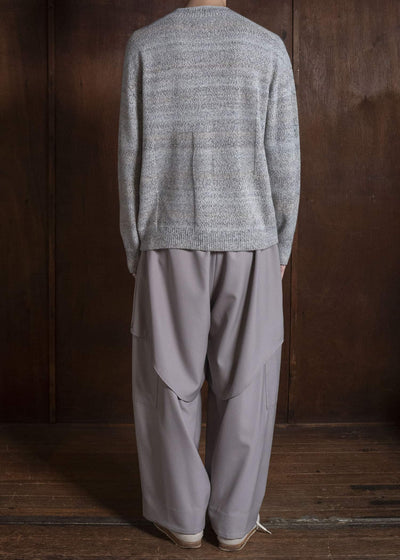 amachi. AY19K-4089 Gradation LOI Knit White Gray