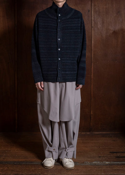 amachi. AY19K-4090 Gradation TOR High Neck Cardigan Navy Black