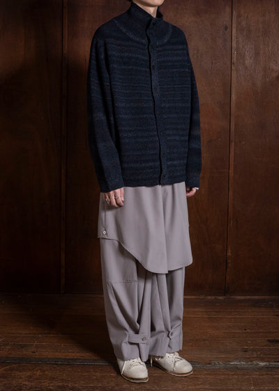 amachi. AY19K-4090 Gradation TOR High Neck Cardigan Navy Black