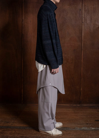 amachi. AY19K-4090 Gradation TOR High Neck Cardigan Navy Black