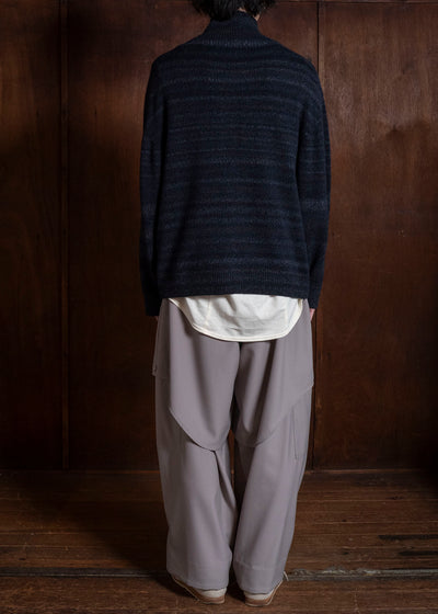 amachi. AY19K-4090 Gradation TOR High Neck Cardigan Navy Black