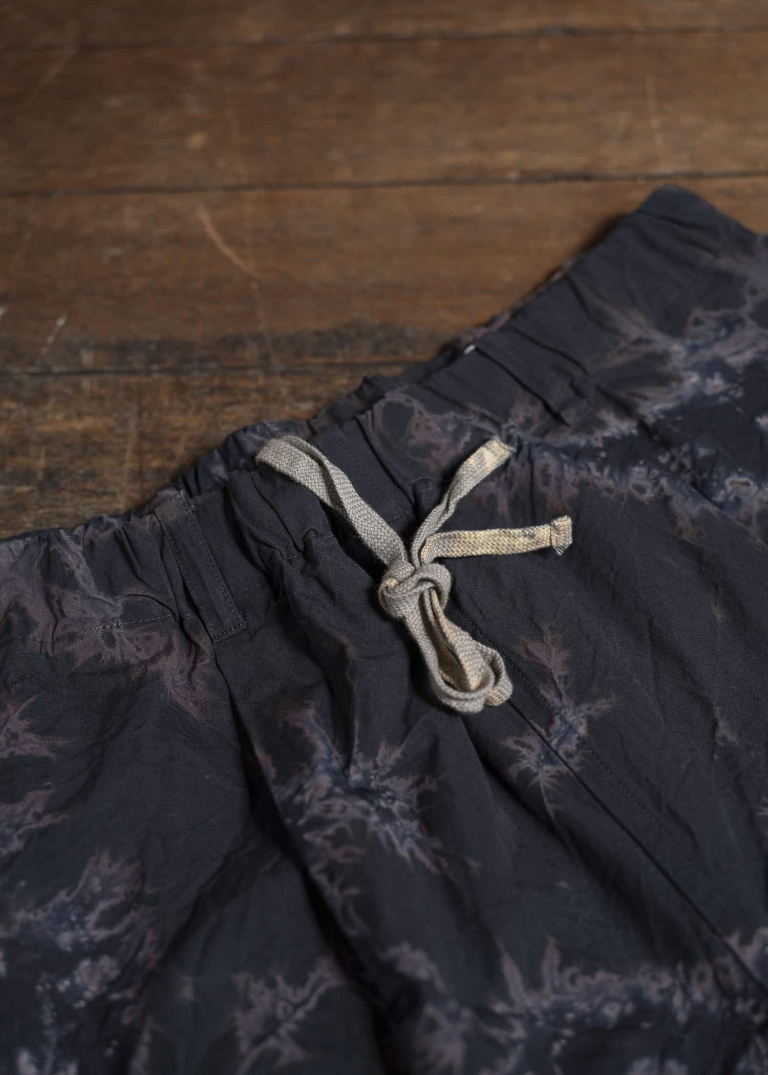 SUZUSAN Cotton Broad Wide Drawstring Shorts 5044C-010-Black - Black