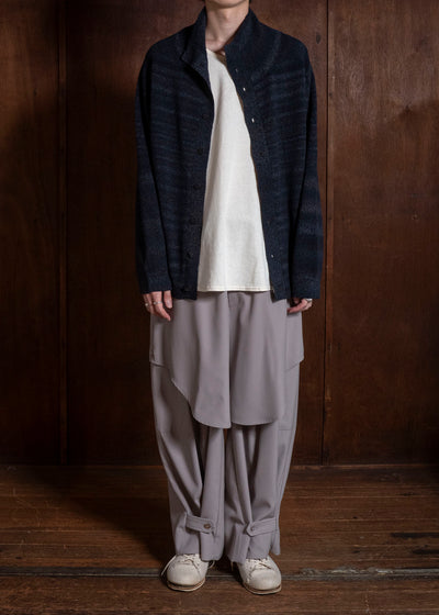 amachi. AY19K-4090 Gradation TOR High Neck Cardigan Navy Black