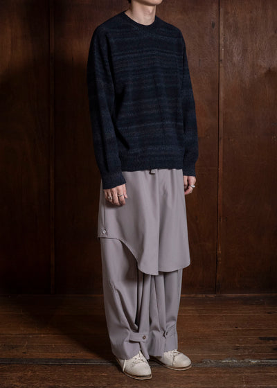 amachi. AY19K-4089 Gradation LOI Knit Navy Black