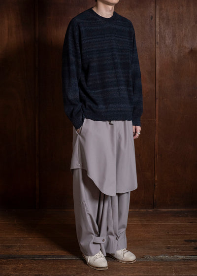 amachi. AY19K-4089 Gradation LOI Knit Navy Black
