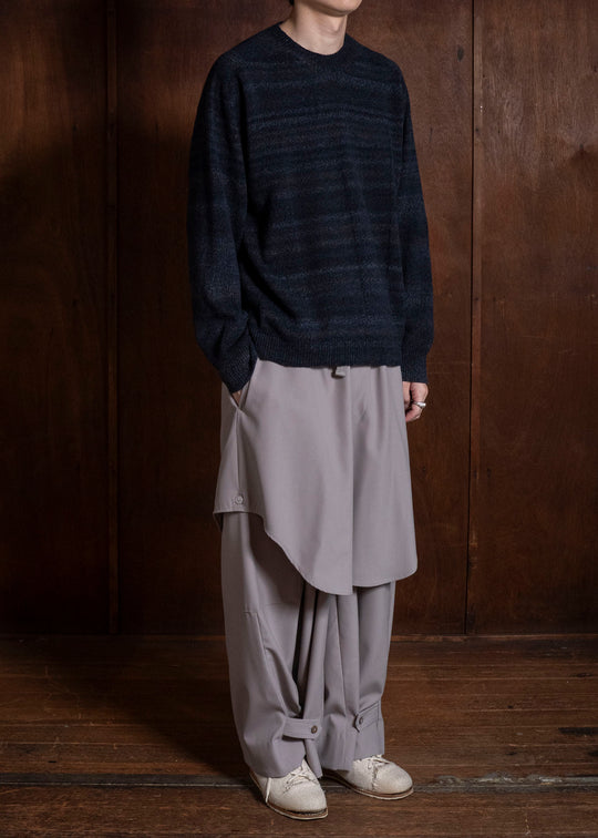 amachi. AY19K-4089 Gradation LOI Knit Navy Black
