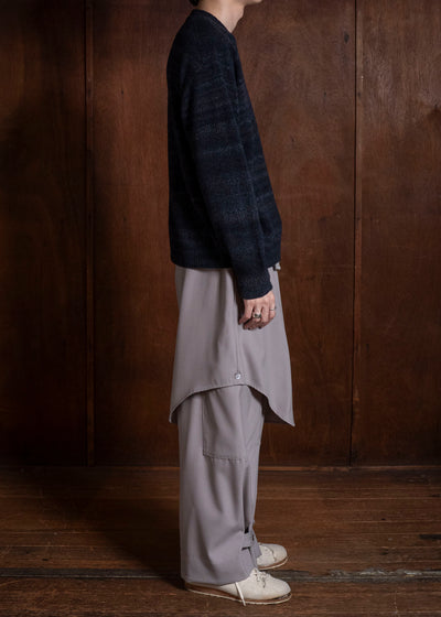 amachi. AY19K-4089 Gradation LOI Knit Navy Black