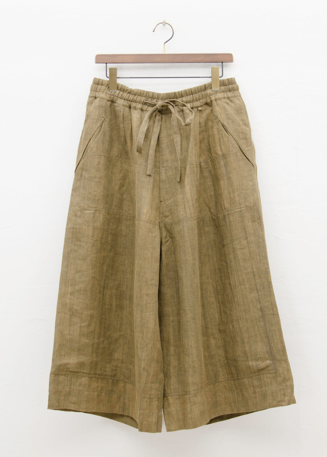 ZIGGY CHEN WIDE LEG DRAWSTRING CROPPED PANTS