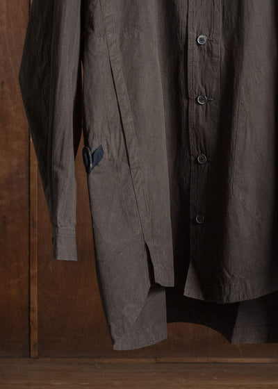JAN-JAN VAN ESSCHE SHIRT#110 SHIRT JACKET WITH STANDING COLLAR & SIDE POCKETS Co Wo Dense Shirting | Doro Zome