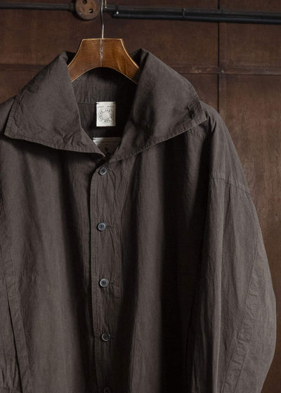 JAN-JAN VAN ESSCHE SHIRT#110 SHIRT JACKET WITH STANDING COLLAR & SIDE POCKETS Co Wo Dense Shirting | Doro Zome