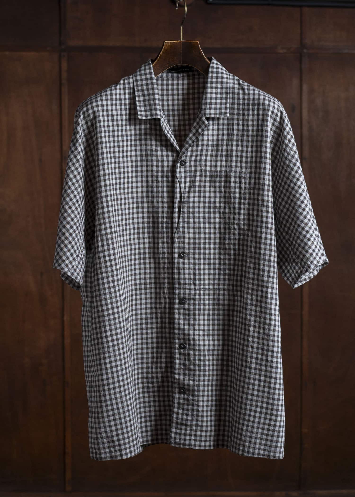 Jurgen Lehl Linen Shrink Check Shirt Black J0152FBM812-15
