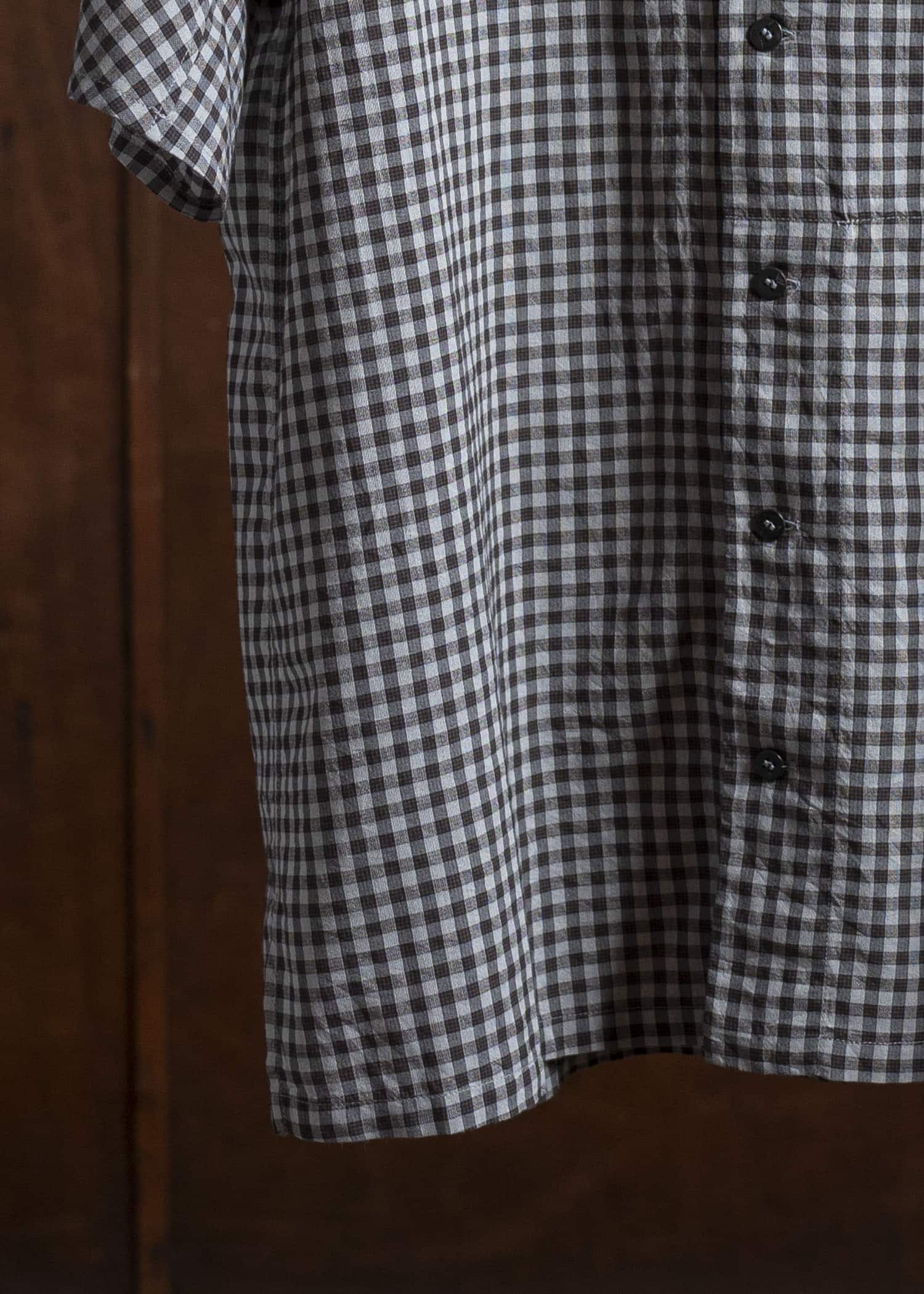 Jurgen Lehl Linen Shrink Check Shirt Black J0152FBM812-15