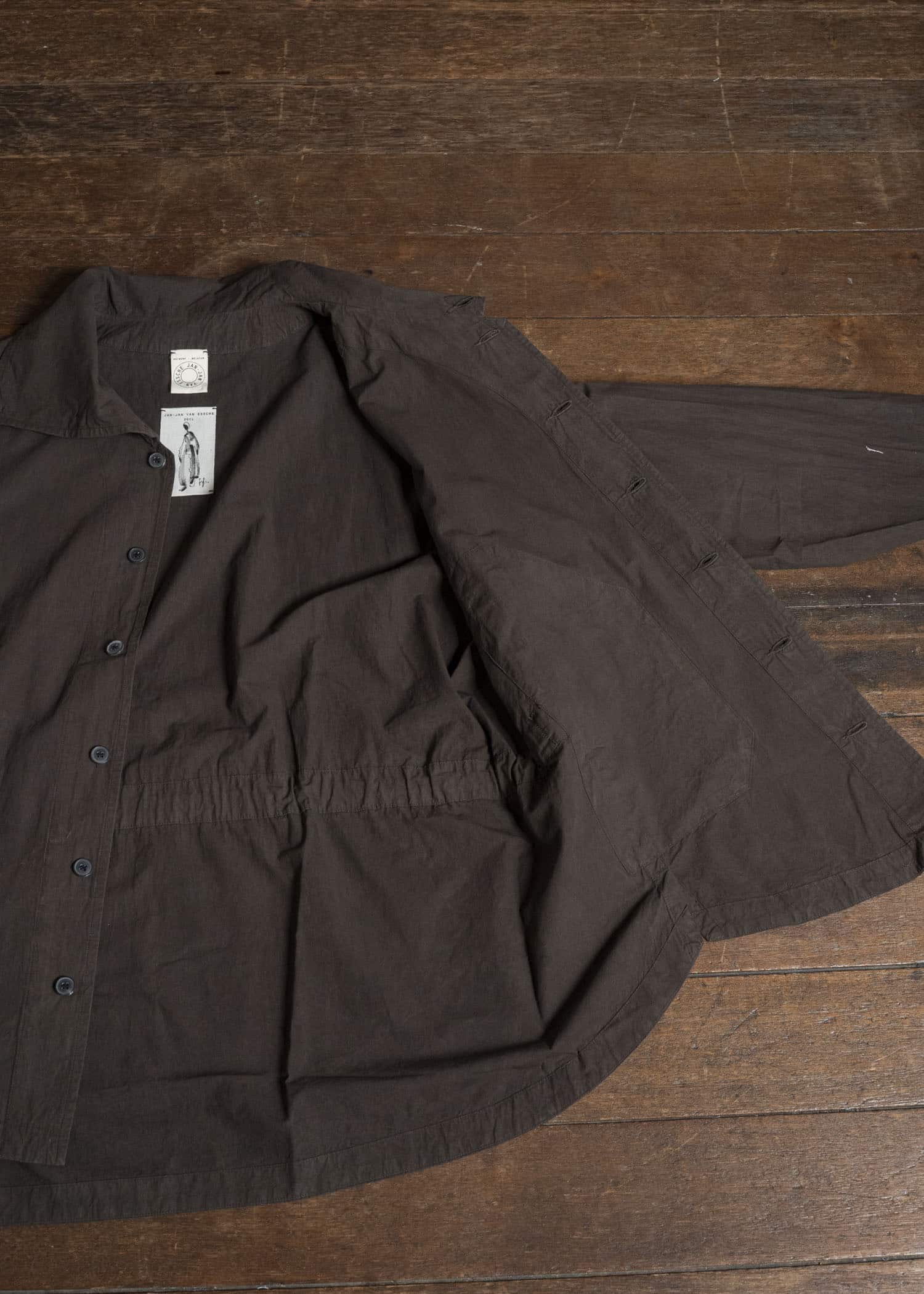 JAN-JAN VAN ESSCHE SHIRT#110 SHIRT JACKET WITH STANDING COLLAR & SIDE POCKETS Co Wo Dense Shirting | Doro Zome