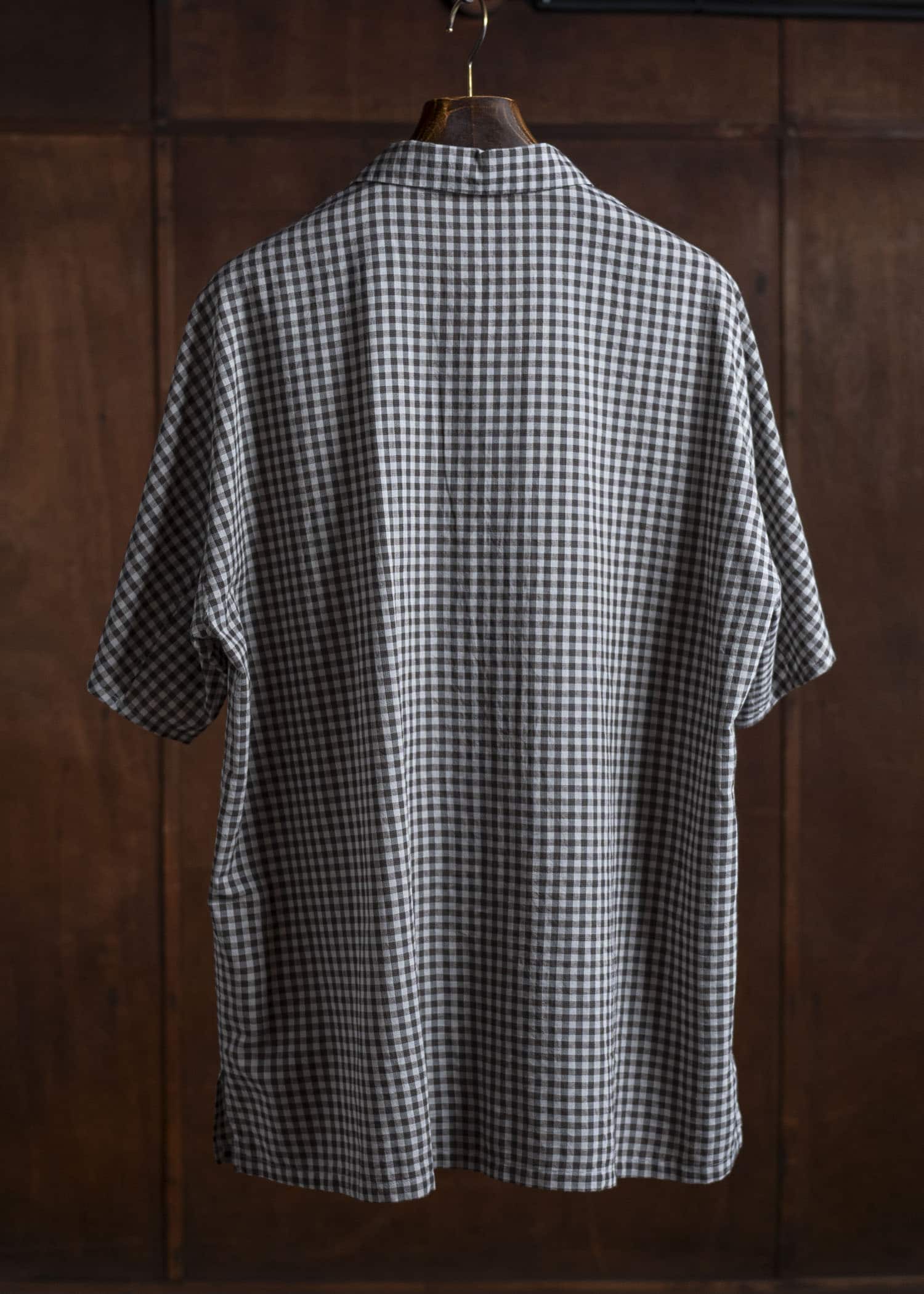 Jurgen Lehl Linen Shrink Check Shirt Black J0152FBM812-15