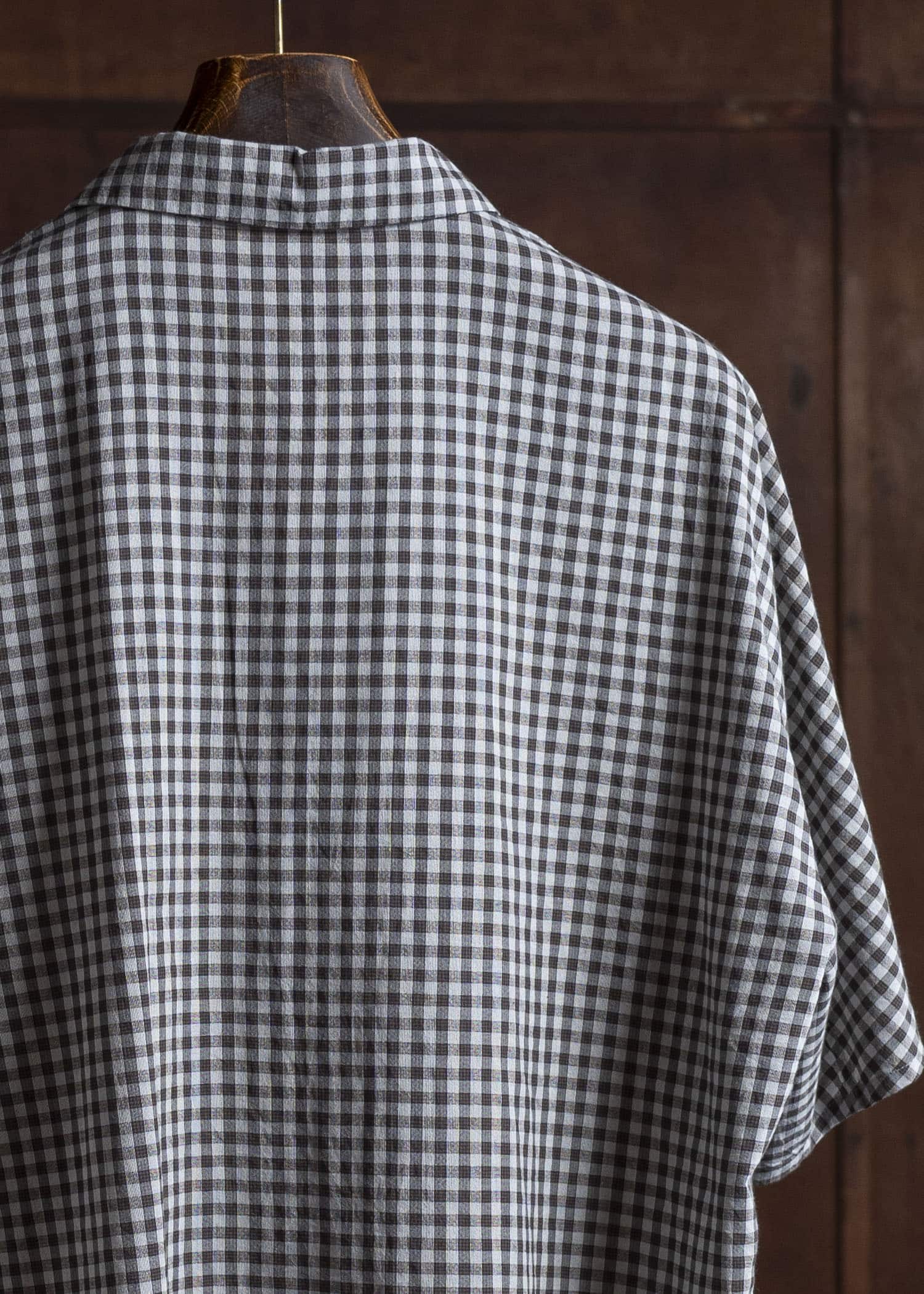 Jurgen Lehl Linen Shrink Check Shirt Black J0152FBM812-15