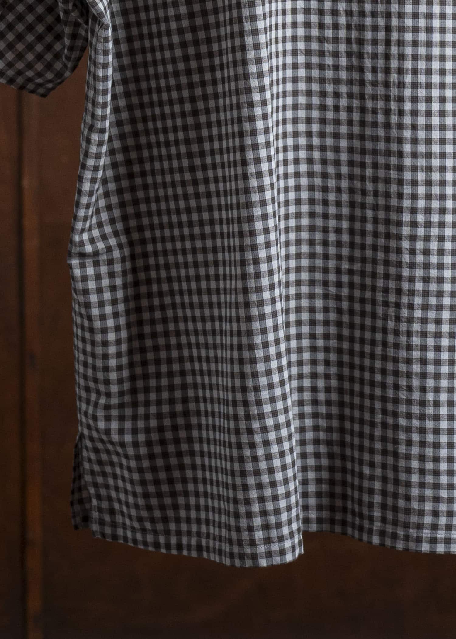 Jurgen Lehl Linen Shrink Check Shirt Black J0152FBM812-15