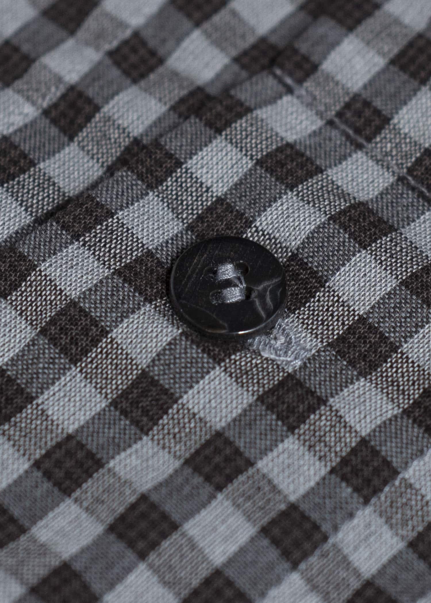 Jurgen Lehl Linen Shrink Check Shirt Black J0152FBM812-15