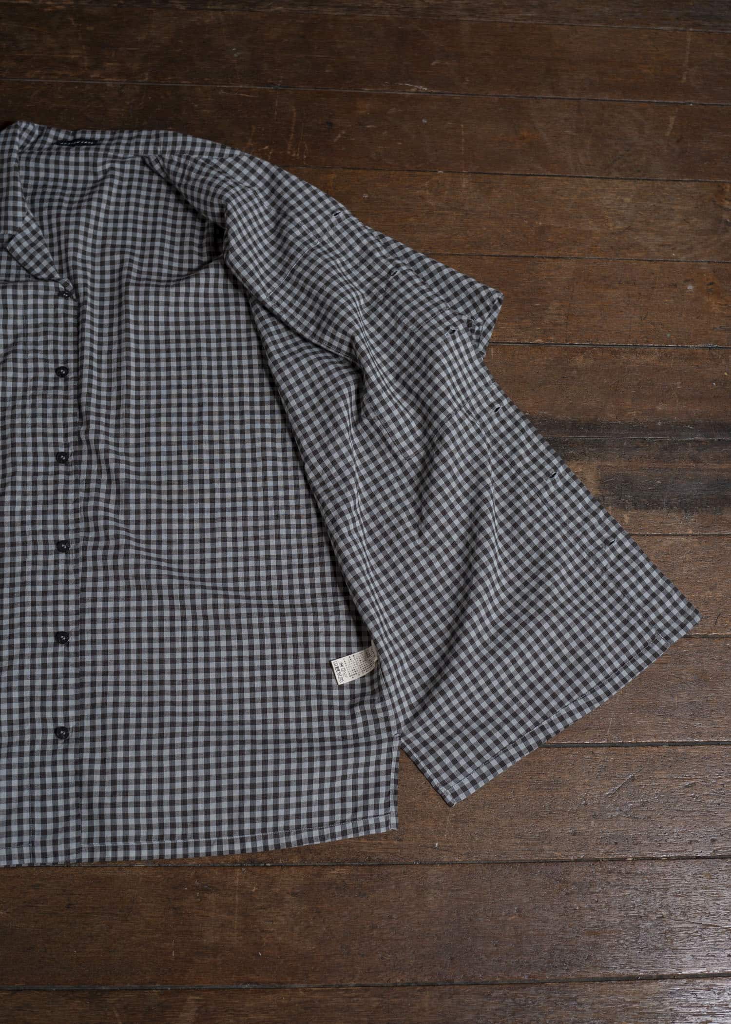 Jurgen Lehl Linen Shrink Check Shirt Black J0152FBM812-15