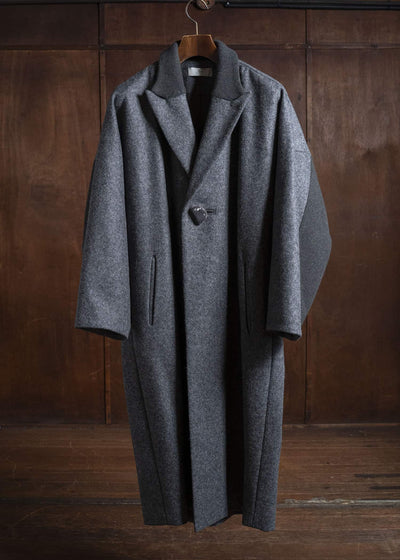 amachi. Covered Coat - 017[ Petrified wood button ] AY17C-2096 MIx Gray