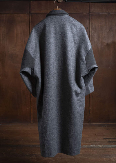 amachi. Covered Coat - 017[ Petrified wood button ] AY17C-2096 MIx Gray